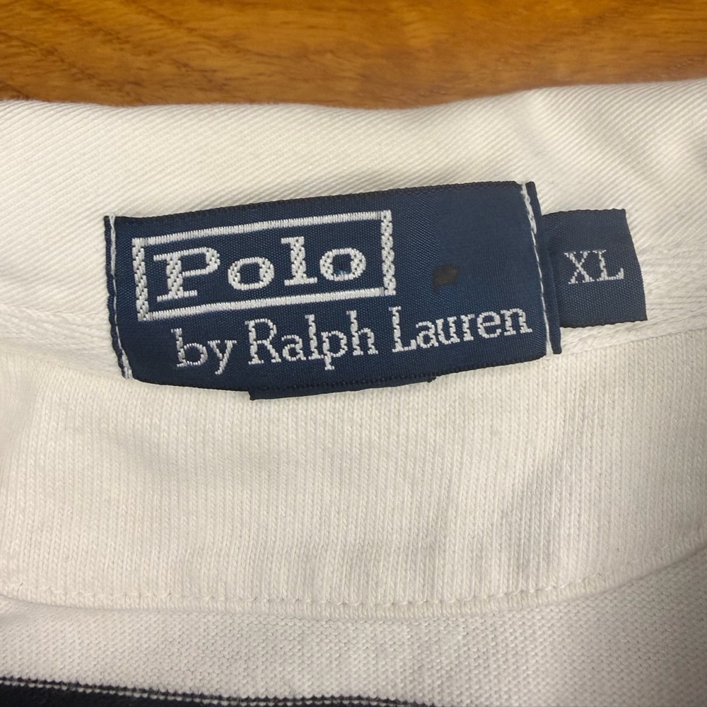 Polo Ralph Lauren Rugby Crop Sweatshirt XL Striped Big Logo Crest Preppy - Picture 10 of 11